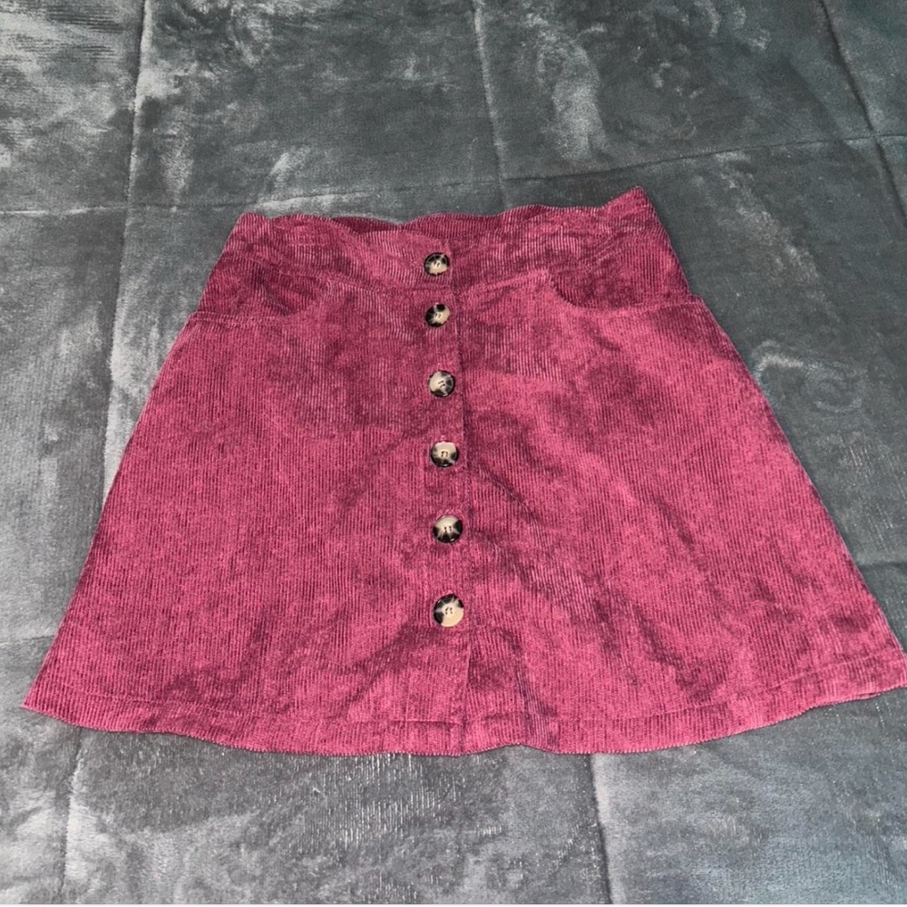 Amy Byer Burgundy Corduroy A-Line Skirt